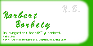 norbert borbely business card